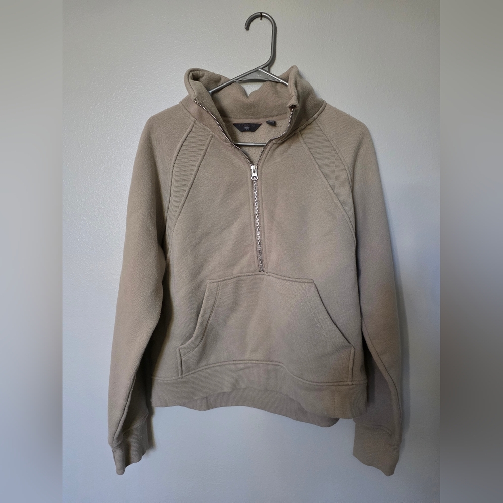 Beige Half-Zip Sweater